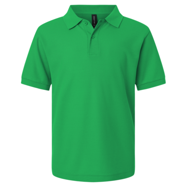 AllPro Youth Pique Polo, Kelly Green, Front view
