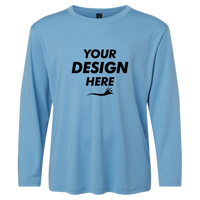 AllPro Youth Pro-Lock Performance Long Sleeve T-Shirt, Carolina Blue, Front view, Mockup