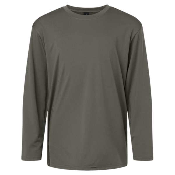 AllPro Youth Pro-Lock Performance Long Sleeve T-Shirt, Charcoal, Front view