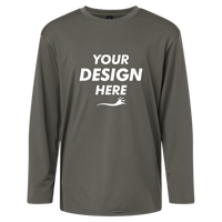 AllPro Youth Pro-Lock Performance Long Sleeve T-Shirt, Charcoal, Front view, Mockup