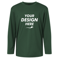 AllPro Youth Pro-Lock Performance Long Sleeve T-Shirt, Forest Green, Front view, Mockup