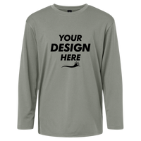 AllPro Youth Pro-Lock Performance Long Sleeve T-Shirt, Greystone, Front view, Mockup