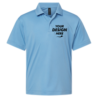 AllPro Youth Pro-Lock Performance Polo, Carolina Blue, Front view, Mockup