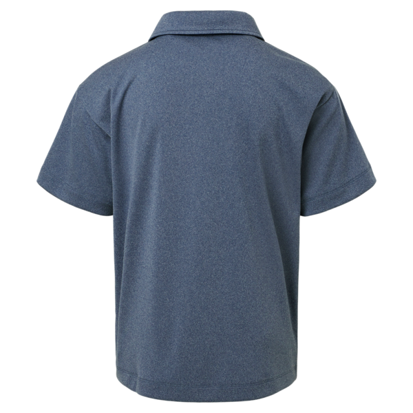 AllPro Youth Pro-Lock Performance Polo, Heather Navy, Back view