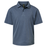 AllPro Youth Pro-Lock Performance Polo, Heather Navy, Front view