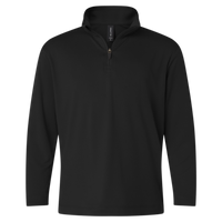 AllPro Youth Pro-Lock Performance Quarter-Zip Pullover, Black, Front view