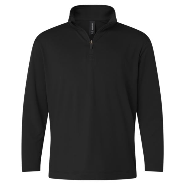 AllPro Youth Pro-Lock Performance Quarter-Zip Pullover, Black, Front view