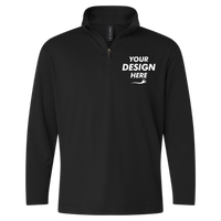 AllPro Youth Pro-Lock Performance Quarter-Zip Pullover, Black, Front view, Mockup