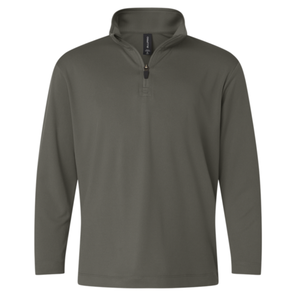 AllPro Youth Pro-Lock Performance Quarter-Zip Pullover, Charcoal, Front view