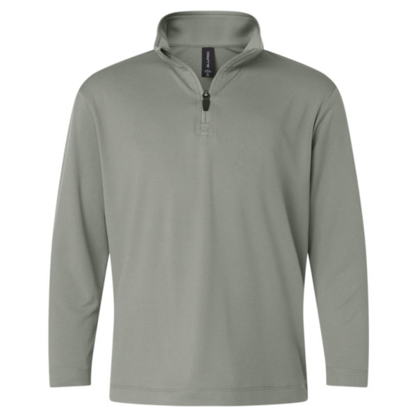 AllPro Youth Pro-Lock Performance Quarter-Zip Pullover, Greystone, Front view