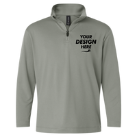 AllPro Youth Pro-Lock Performance Quarter-Zip Pullover, Greystone, Front view, Mockup