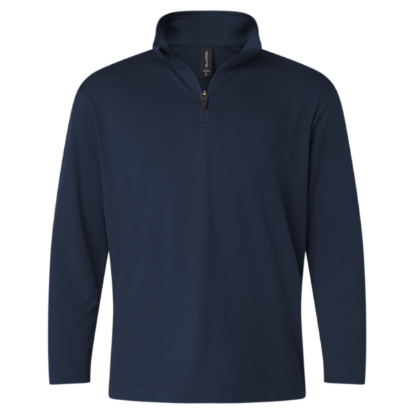 AllPro Youth Pro-Lock Performance Quarter-Zip Pullover, Navy, Front view