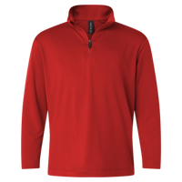 AllPro Youth Pro-Lock Performance Quarter-Zip Pullover, Red, Front view