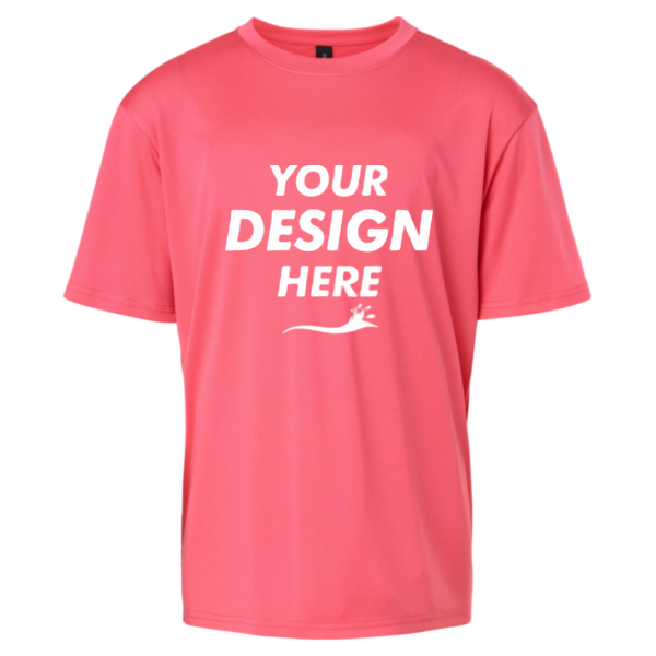 AllPro Youth Pro-Lock Performance T-Shirt, Bright Pink, Front view, Mockup