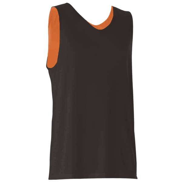 Alleson Athletic Men's Reversible Tank, Black / Orange, Front view