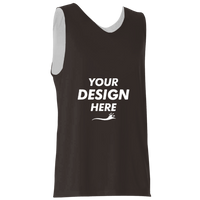 Alleson Athletic Men's Reversible Tank, Black / White, Front view, Mockup