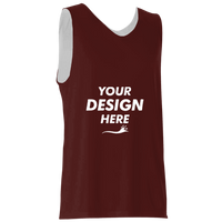 Alleson Athletic Men's Reversible Tank, Cardinal / White, Front view, Mockup