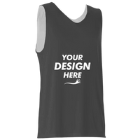 Alleson Athletic Men's Reversible Tank, Charcoal / White, Front view, Mockup
