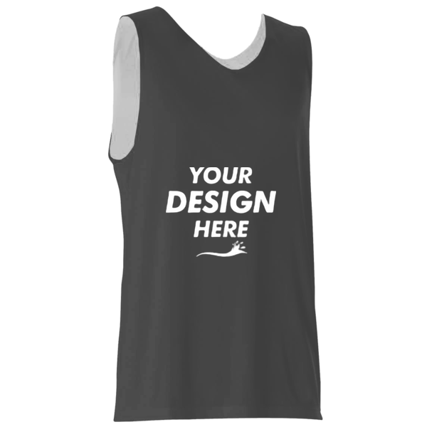 Alleson Athletic Men's Reversible Tank, Charcoal / White, Front view, Mockup
