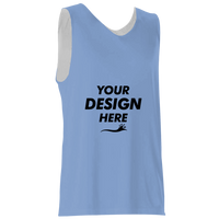 Alleson Athletic Men's Reversible Tank, Columbia Blue / White, Front view, Mockup