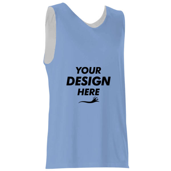 Alleson Athletic Men's Reversible Tank, Columbia Blue / White, Front view, Mockup