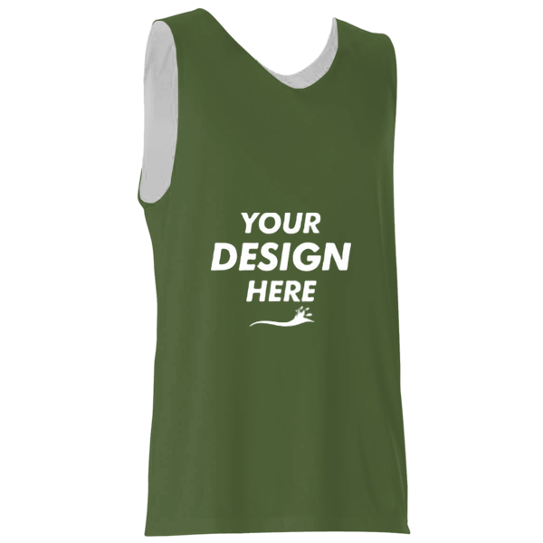 Alleson Athletic Men's Reversible Tank, Kelly / White, Front view, Mockup