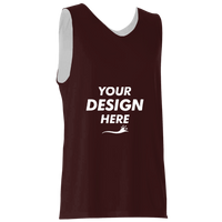 Alleson Athletic Men's Reversible Tank, Maroon / White, Front view, Mockup