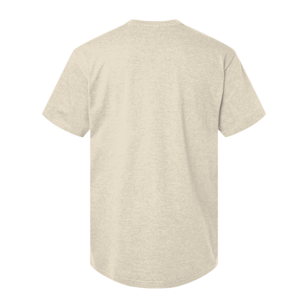 American Apparel Unisex CVC Henley Tee, Heather Bone, Back view