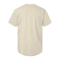 American Apparel Unisex CVC Henley Tee, Heather Bone, Back view