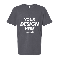 American Apparel Unisex CVC Henley Tee, Heather Charcoal, Front view, Mockup