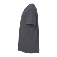 American Apparel Unisex CVC Henley Tee, Heather Charcoal, Left Sleeve view