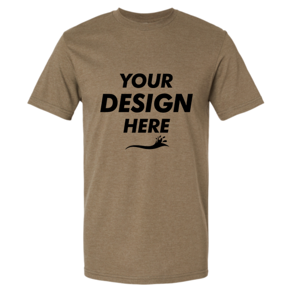 American Apparel Unisex CVC Tee, Heather Army, Front view, Mockup