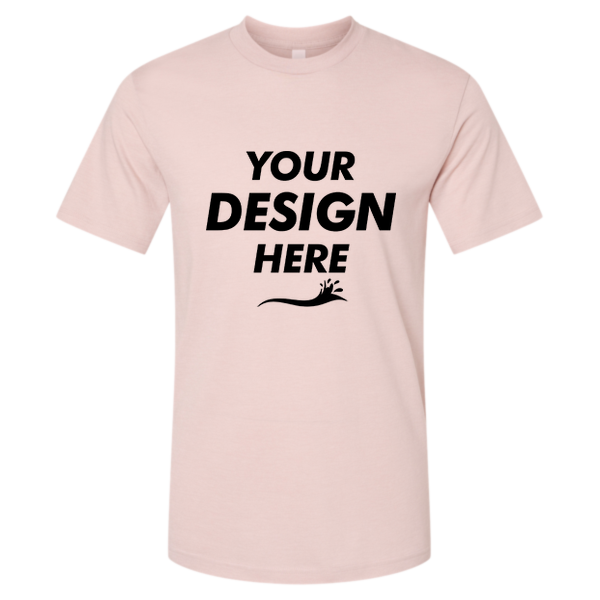 American Apparel Unisex CVC Tee, Heather Blush, Front view, Mockup