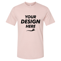American Apparel Unisex CVC Tee, Heather Blush, Front view, Mockup