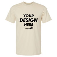 American Apparel Unisex CVC Tee, Heather Bone, Front view, Mockup