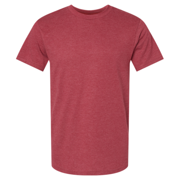 American Apparel Unisex CVC Tee, Heather Cardinal, Front view