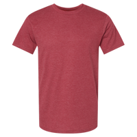 American Apparel Unisex CVC Tee, Heather Cardinal, Front view