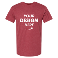 American Apparel Unisex CVC Tee, Heather Cardinal, Front view, Mockup
