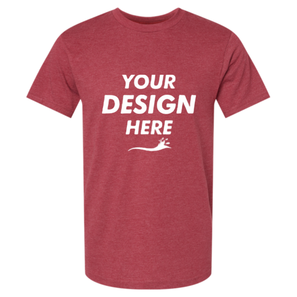American Apparel Unisex CVC Tee, Heather Cardinal, Front view, Mockup