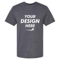 American Apparel Unisex CVC Tee, Heather Charcoal, Front view, Mockup