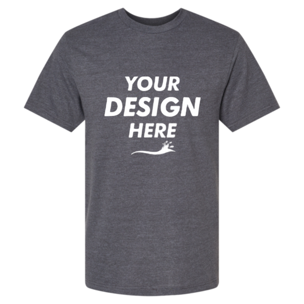 American Apparel Unisex CVC Tee, Heather Charcoal, Front view, Mockup