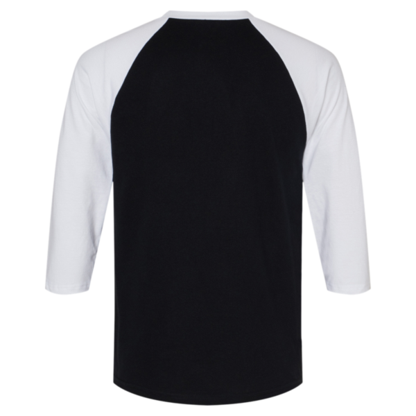 American Apparel Unisex CVC Three-Quarter Sleeve Tee, Black / White, Back view
