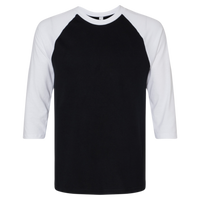 American Apparel Unisex CVC Three-Quarter Sleeve Tee, Black / White, Front view