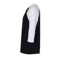 American Apparel Unisex CVC Three-Quarter Sleeve Tee, Black / White, Left Sleeve view