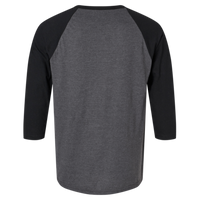 American Apparel Unisex CVC Three-Quarter Sleeve Tee, Heather Charcoal / Black, Back view