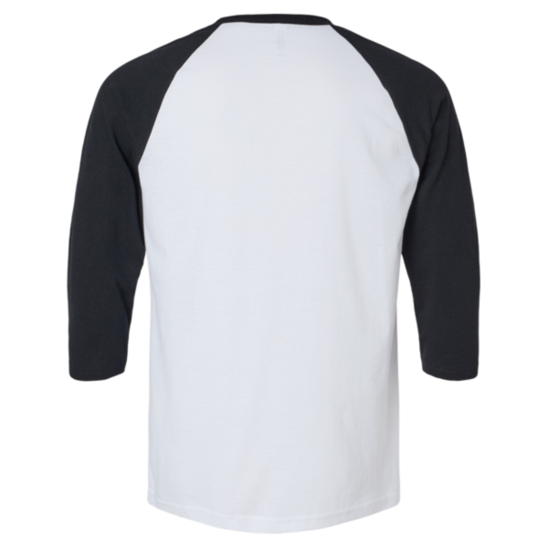 American Apparel Unisex CVC Three-Quarter Sleeve Tee, White / Black, Back view