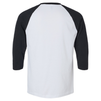 American Apparel Unisex CVC Three-Quarter Sleeve Tee, White / Black, Back view