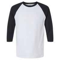 American Apparel Unisex CVC Three-Quarter Sleeve Tee, White / Black, Front view