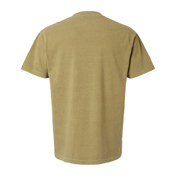 American Apparel Unisex Garment-Dyed Heavyweight Cotton Tee, Faded Army, Back view