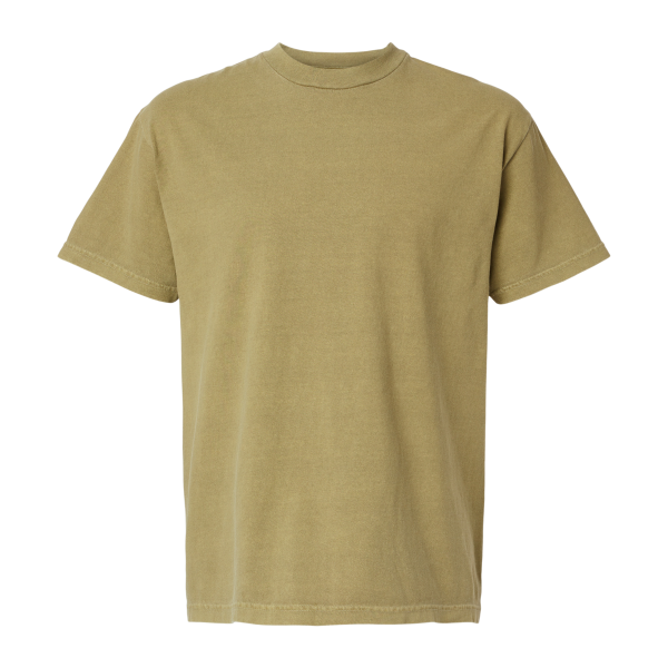 American Apparel Unisex Garment-Dyed Heavyweight Cotton Tee, Faded Army, Front view